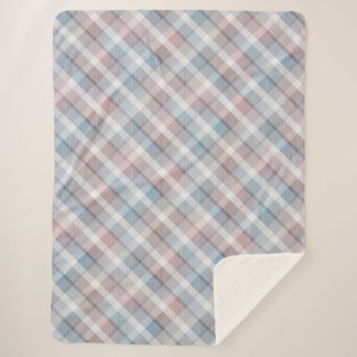 Cozy colourful tartan Sherpa Blanket