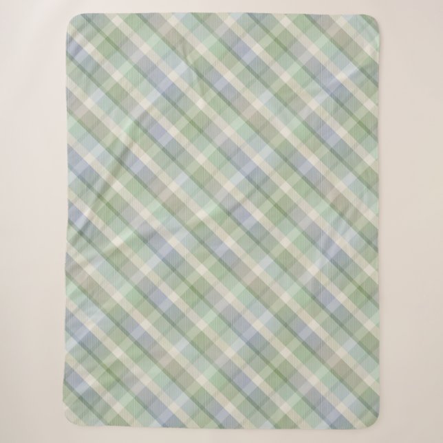 Cozy colourful tartan Sherpa Blanket (Front)