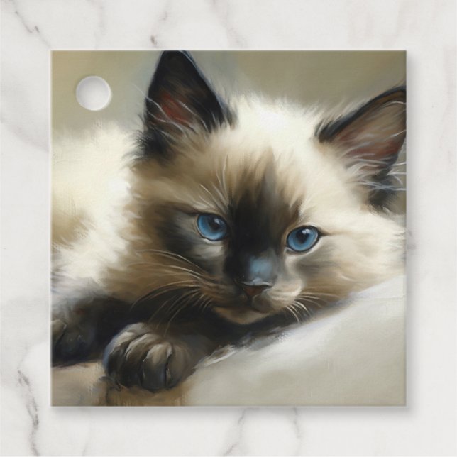 Cozy Companion Siamese Kitten Gift Tags (Front)