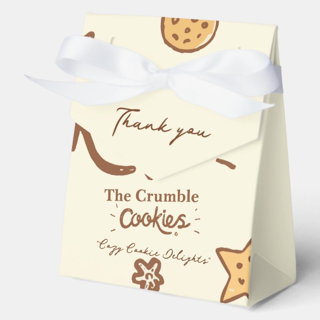 Cozy Cookie Delights (Cream) Favor Box (Front)