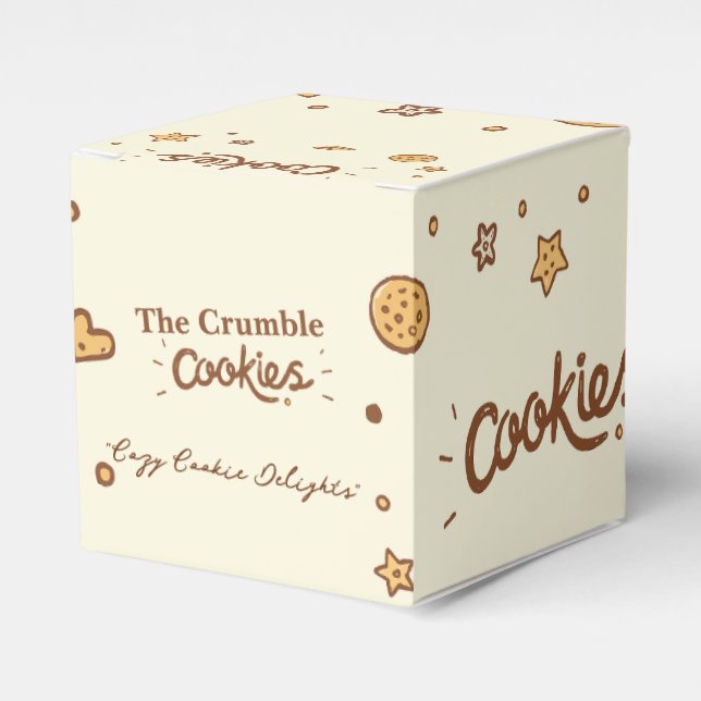 Cozy Cookie Delights (Cream) Favor Box (Front Side)
