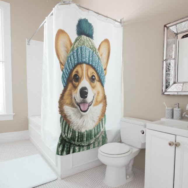 Cozy Corgi in Winter Gear (In Situ)