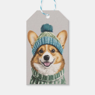 Cozy Corgi in Winter Gear Gift Tags