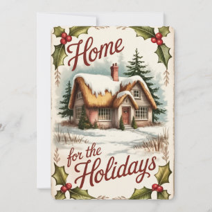 Cozy Cottage Christmas Holiday Card