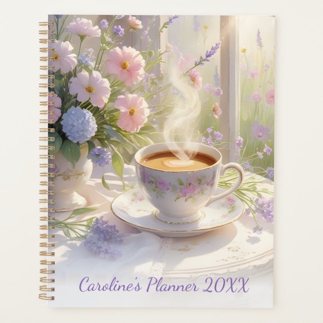 Cozy Cottage Coffee & Wildflowers • Rustic Morning Planner (Front)