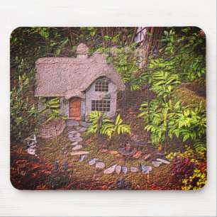 Cozy Cottage Flower Garden Nature Art Mouse Pad