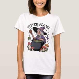 Cozy Cottage Witch Brewing Potions, cute halloween T-Shirt