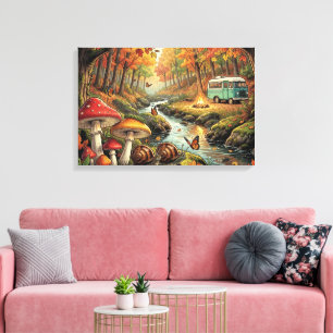 Cozy Cottagecore Campground Vintage Vibes Canvas Print