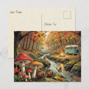Cozy Cottagecore Campground Vintage Vibes Postcard