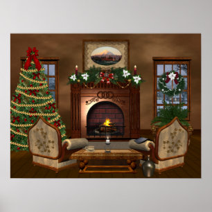 Cozy Country Christmas Poster