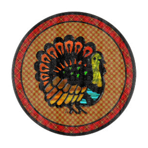 Cozy Country Turkey Plaid Charcuterie Board 