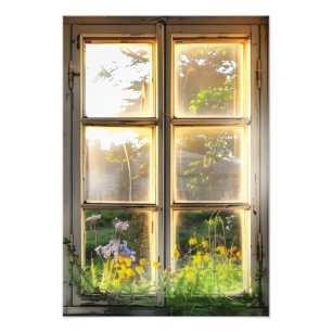 Cozy Countryside Window View Photo Print