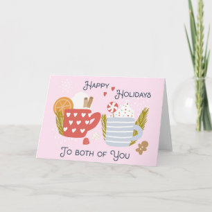 Cozy Couple Christmas Mugs and Treats Greeting Card