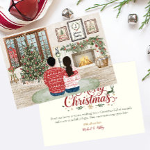 Cozy Couple Fireside Family Christmas