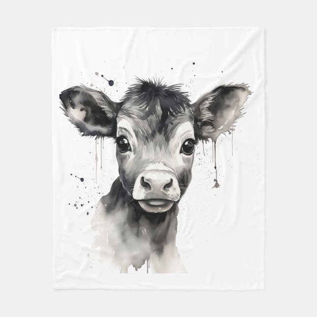 "Cozy Cow" Fleece Blanket - Snuggle Up in Style! (Front)