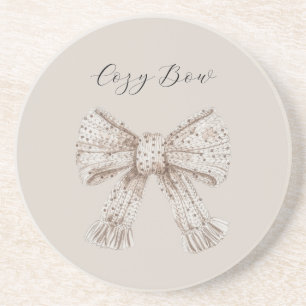 Cozy Cream Bow Coaster