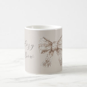 Cozy Cream Bow Coffee Mug