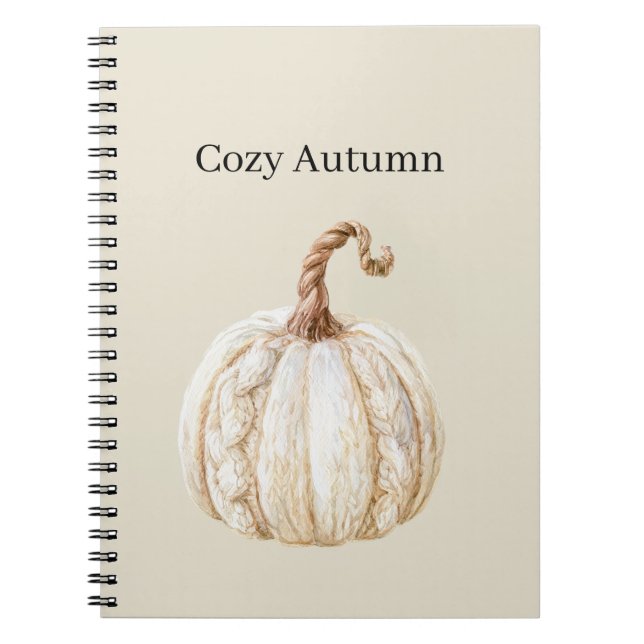 Cozy Cream Pumpkin Notebook (Front)
