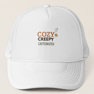 Cozy Creepy & Caffeinated Halloween Coffee Fall Trucker Hat