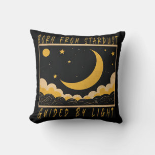 Cozy Crescent Moon Design Throw Pillow