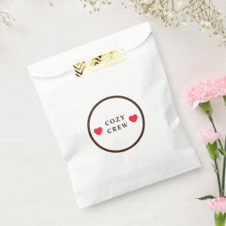 Cozy Crew Two Hearts Minimalist Custom Favour Bag
