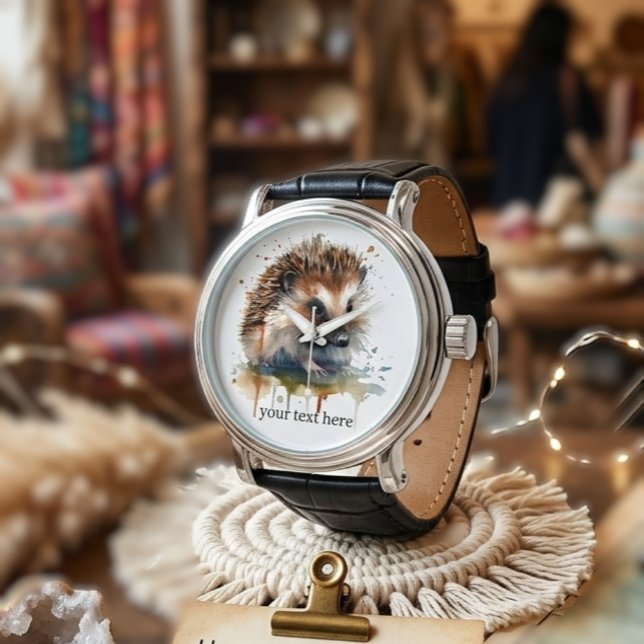  Cozy Critter: Hedgehog in Watercolor, custom  Watch (Creator Uploaded)