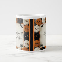 Cozy Crochet Pumpkin Halloween Coffee Mug