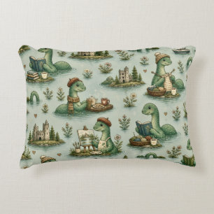 Cozy Cryptids Nessie Loch Ness Monster hobbies Accent Pillow