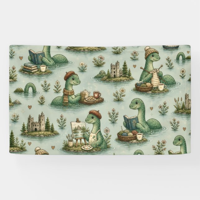 Cozy Cryptids Nessie Loch Ness Monster hobbies  Banner (Horizontal)
