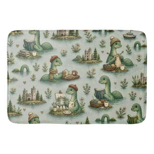 Cozy Cryptids Nessie Loch Ness Monster hobbies  Bath Mat (Front)