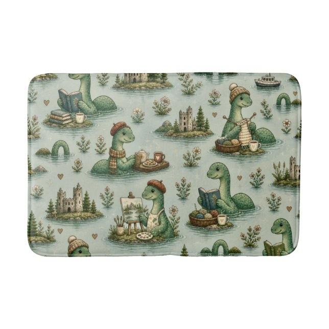 Cozy Cryptids Nessie Loch Ness Monster hobbies  Bath Mat (Front)