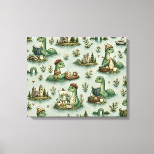 Cozy Cryptids Nessie Loch Ness Monster hobbies Canvas Print
