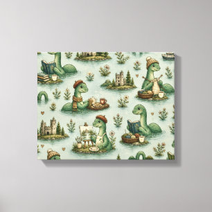 Cozy Cryptids Nessie Loch Ness Monster hobbies  Canvas Print