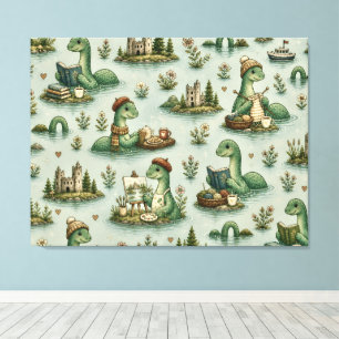 Cozy Cryptids Nessie Loch Ness Monster hobbies  Canvas Print