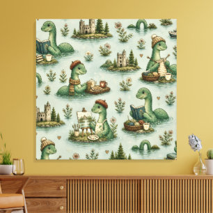 Cozy Cryptids Nessie Loch Ness Monster hobbies  Canvas Print