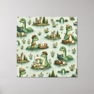 Cozy Cryptids Nessie Loch Ness Monster hobbies  Canvas Print