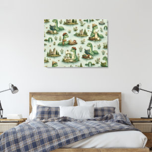 Cozy Cryptids Nessie Loch Ness Monster hobbies Canvas Print