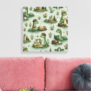 Cozy Cryptids Nessie Loch Ness Monster hobbies  Canvas Print