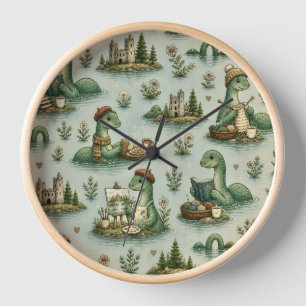 Cozy Cryptids Nessie Loch Ness Monster hobbies  Clock
