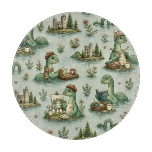 Cozy Cryptids Nessie Loch Ness Monster hobbies Cutting Board
