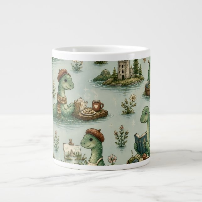 Cozy Cryptids Nessie Loch Ness Monster hobbies  Large Coffee Mug (Front)