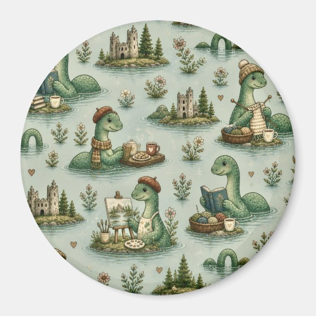 Cozy Cryptids Nessie Loch Ness Monster hobbies  Magnet (Front)