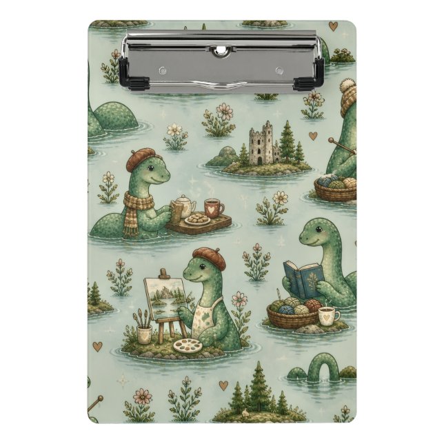 Cozy Cryptids Nessie Loch Ness Monster hobbies  Mini Clipboard (Front)