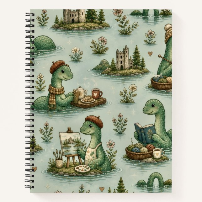 Cozy Cryptids Nessie Loch Ness Monster hobbies  Notebook (Front)