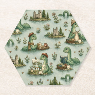 Cozy Cryptids Nessie Loch Ness Monster hobbies Paper Coaster