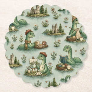 Cozy Cryptids Nessie Loch Ness Monster hobbies Paper Coaster