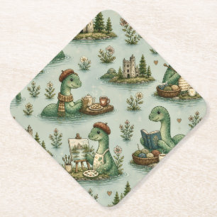 Cozy Cryptids Nessie Loch Ness Monster hobbies Paper Coaster