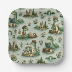 Cozy Cryptids Nessie Loch Ness Monster hobbies  Paper Plate