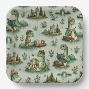 Cozy Cryptids Nessie Loch Ness Monster hobbies  Paper Plate