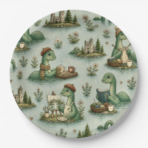 Cozy Cryptids Nessie Loch Ness Monster hobbies  Paper Plate